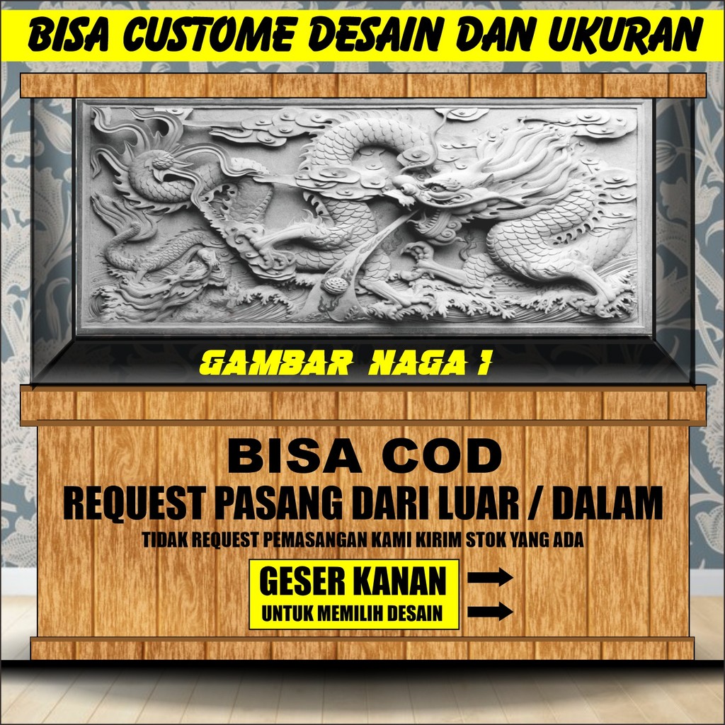 STICKER AQUARIUM TEMA NAGA DRAGON,STIKER AKUARIUM,AQUASCAPE,STIKER KACA AQUARIUM,BACKGROUND AQUARIUM