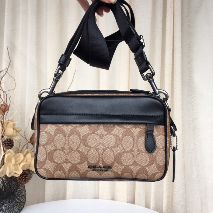 VS Tas Coach *50715* Men Shoulder Cross Body Camera Bag - Khaki Vvs