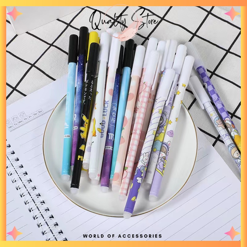 

QS - 12PCS / LUSIN PEN GEL MOTIF KARAKTER MIX / PULPEN GEL LUCU / PULPEN TULIS GEL / PULPEN AESTHETIC MURAH