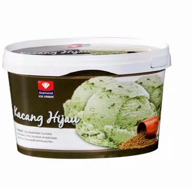 

diamond ice cream 700ml-kacang hijau