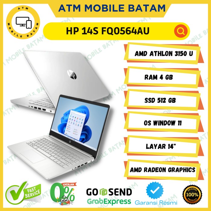 HP 14s-fq0564AU/AMD Athlon Gold 3150U/4GB/512GB SSD/14″/Win 11 +OHS