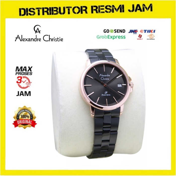 Jam Tangan Wanita Alexandre Christie AC1032 AC 1032 Rosegold Black