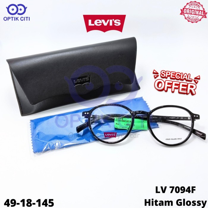Frame Kacamata Pria Wanita Bulat Levis 7094F Ringan Original