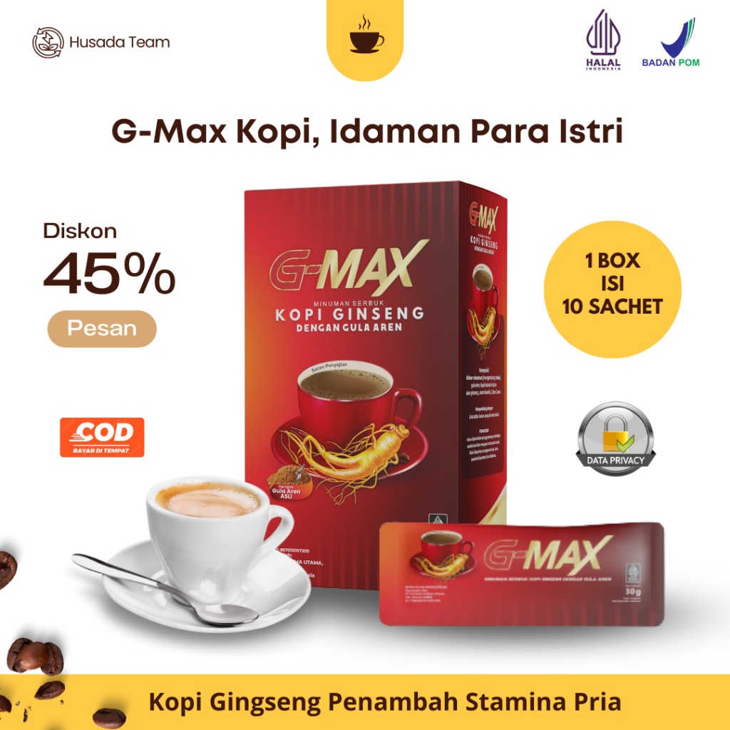 

G-MAX COFFE - KOPI PENAMBAH STAMINA PRIA BPOM AMAN - GATOT KACA RUBE