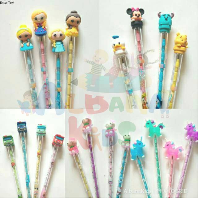 

(COD) Pensil Bensia Karakter Unicorn Bt21 / Pensil Susun Unik