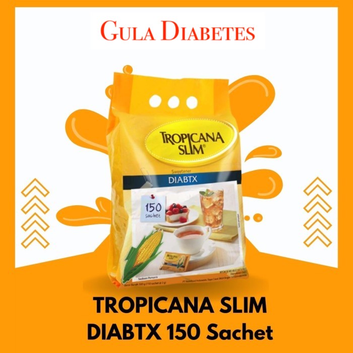 TROPICANA SLIM DIABTX 150x SACHET Diabetix Gula Untuk Diabetes Kemasan Besar isi 150 Harga Lebih Eko