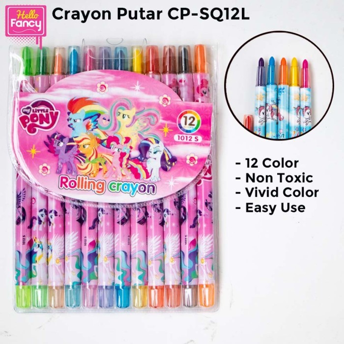 

Krayon / Crayon Putar Panjang Karakter Murah 12 Warna CP-SQ12L
