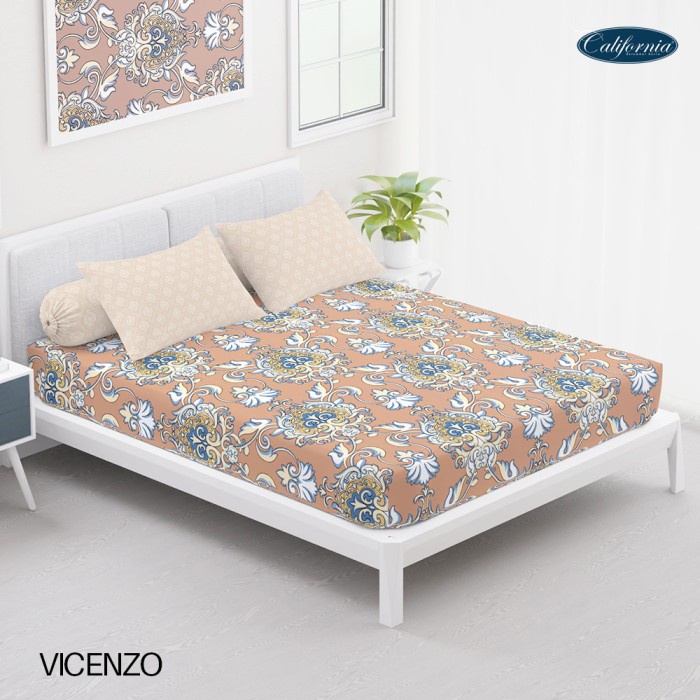 Sprei Seprei CALIFORNIA King Ukuran 180x200 Motif Vicenzo