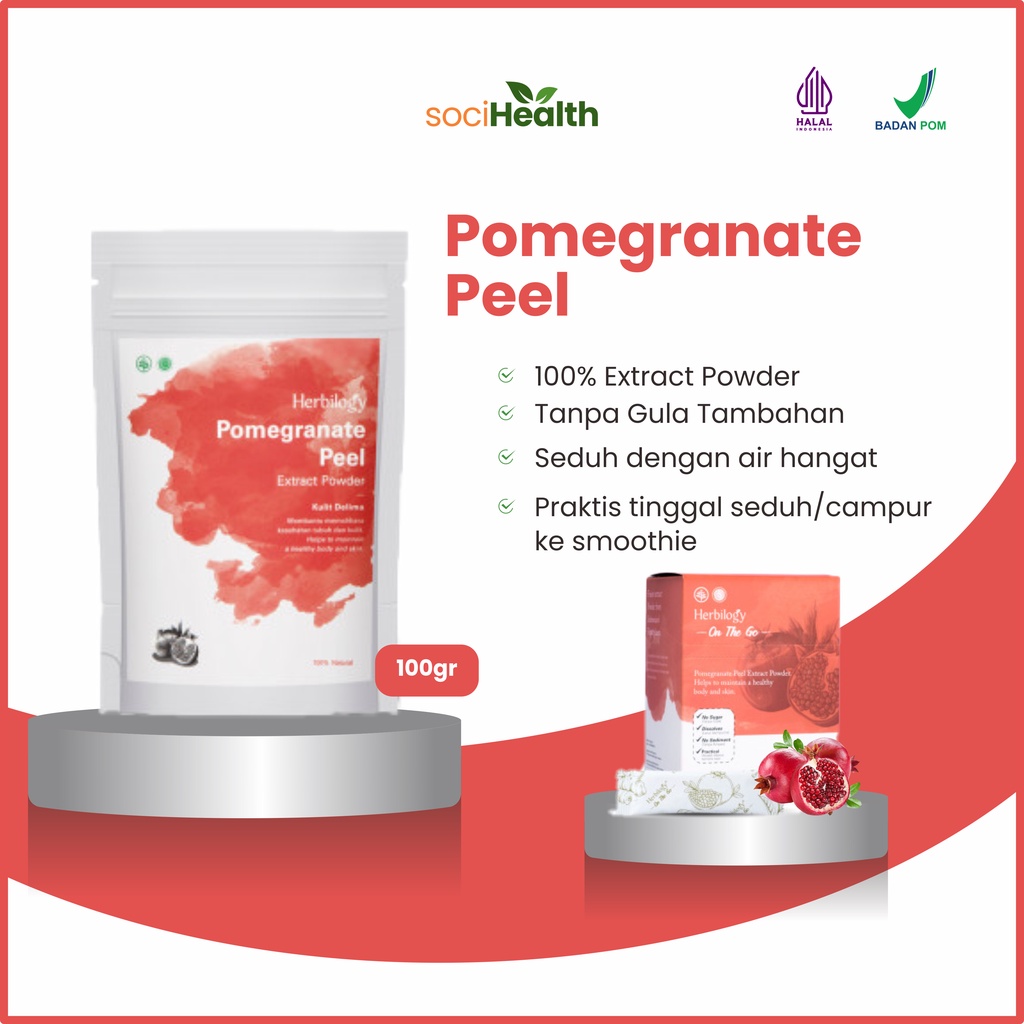 

Herbilogy Pomegranate Peel - Suplemen Kecantikan Kulit - Penghilang Jerawat Ampuh - Perawatan Flek dan Noda Hitam -