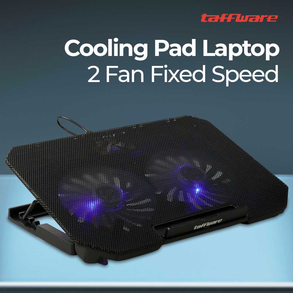 Taffware MC Cooling Pad Laptop 2 Fan Fixed Speed - Q100 | Murah | 100% Asli