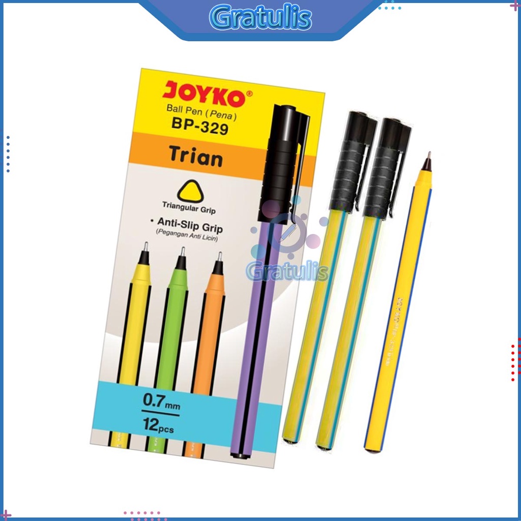 

PULPEN TRIAN JOYKO BP-329 [12 PCS/0.7MM] / ALAT TULIS SEKOLAH / BALLPOINT 1 PACK / BOLPEN BULPEN 1 PAK / PERLENGKAPAN SEKOLAH / PENA 1 LUSIN / BALL PEN JOYKO TINTA HITAM