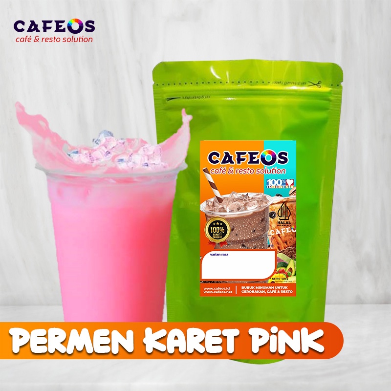 

Bubuk Minuman Es Permen Karet Viral Cafeos Powder Drink Kemasan 500 gram