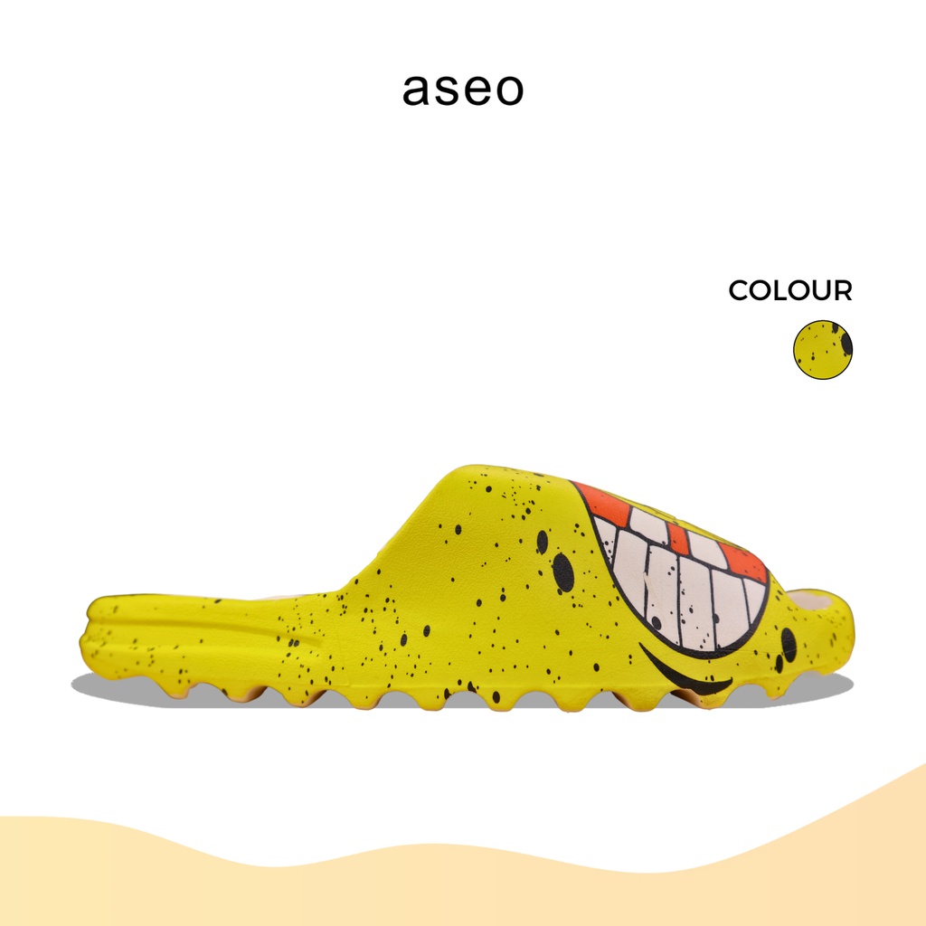 Aseo Sandal Pria Wanita Motif Slide Tebal Slop Slipper Unisex Flip Flop Empuk Nyaman H127
