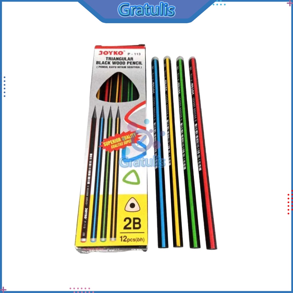 

PENSIL 2B JOYKO [P-113/12 PCS] / ALAT TULIS UJIAN KOMPUTER / PENCIL GAMBAR MENULIS [1 PACK]