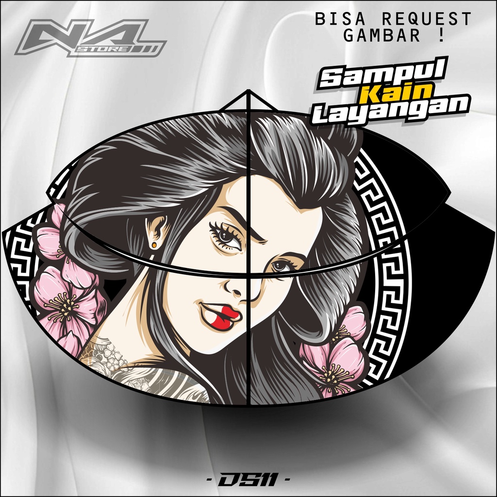 Kain Layangan Motif Custom Full Printing Bahan Satin Peles High Quality Bisa Request