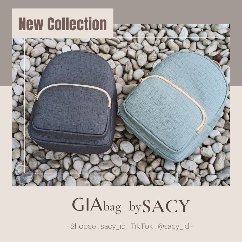 DISKON// GIA bag by SACY / En-Ji Junho backpack / Enji Omala backpack Green / tas enji by palomino /