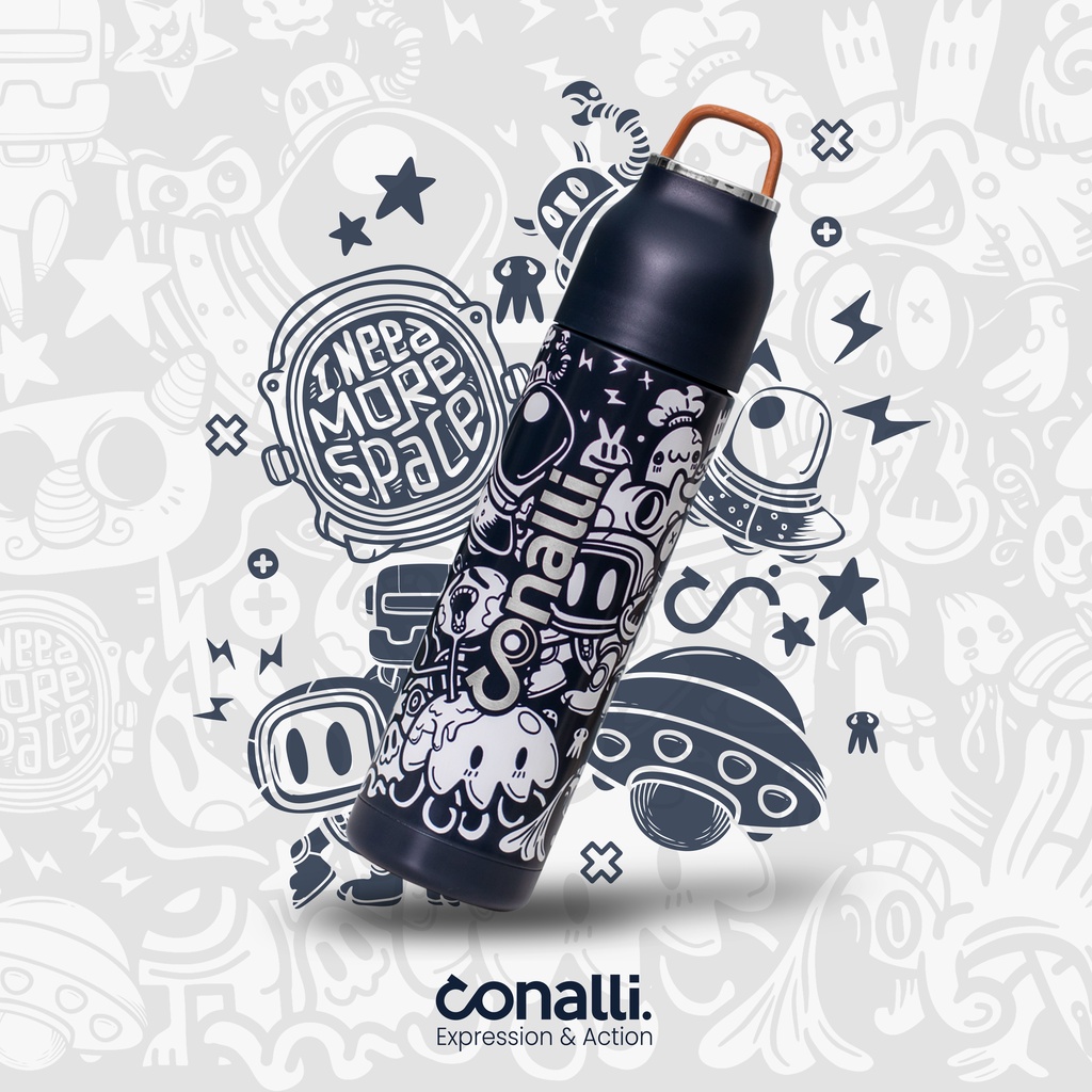 Tumbler Pria 500ml Navy Botol Minum Termos Air Tahan Panas Dingin - Botol Termos 500 ml Conalli Hita