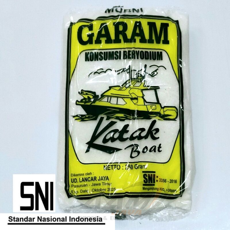 

Garam BPOM beryodium//garam katak boat//garam 150GR