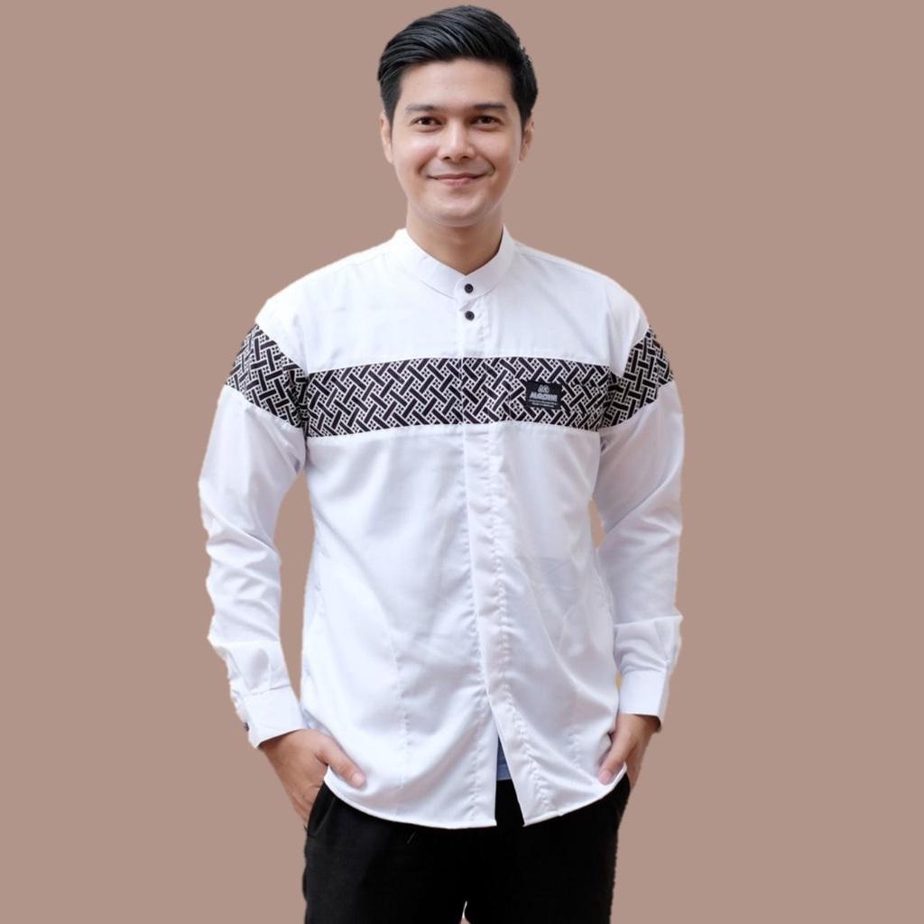 baju koko pria lengan panjang jalaludin el rumi new motif kinang batik