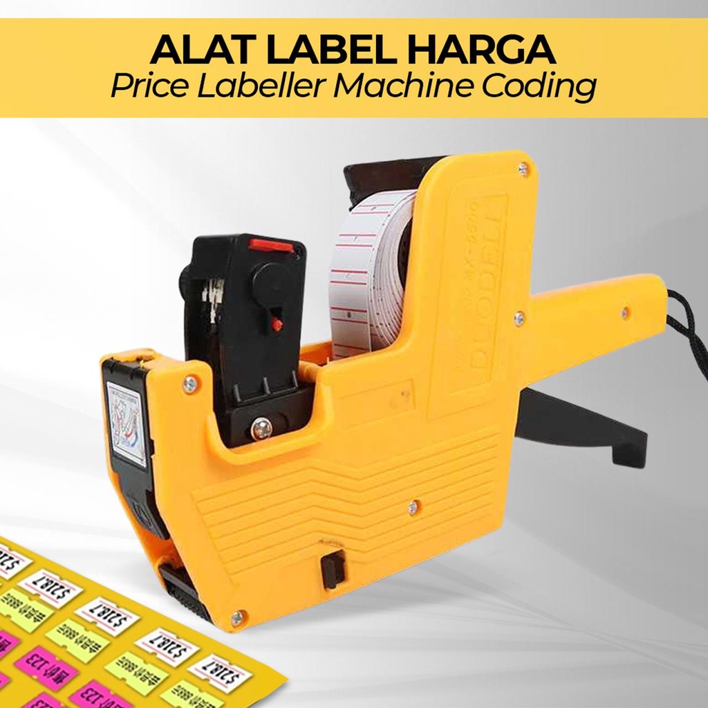 

Alat Mesin Label Harga MX-5500 / Labeller Machine MX 5500 1 Baris / Alat Label Harga Expired Date Snack Kerupuk Price Label 8 digit MX 5500