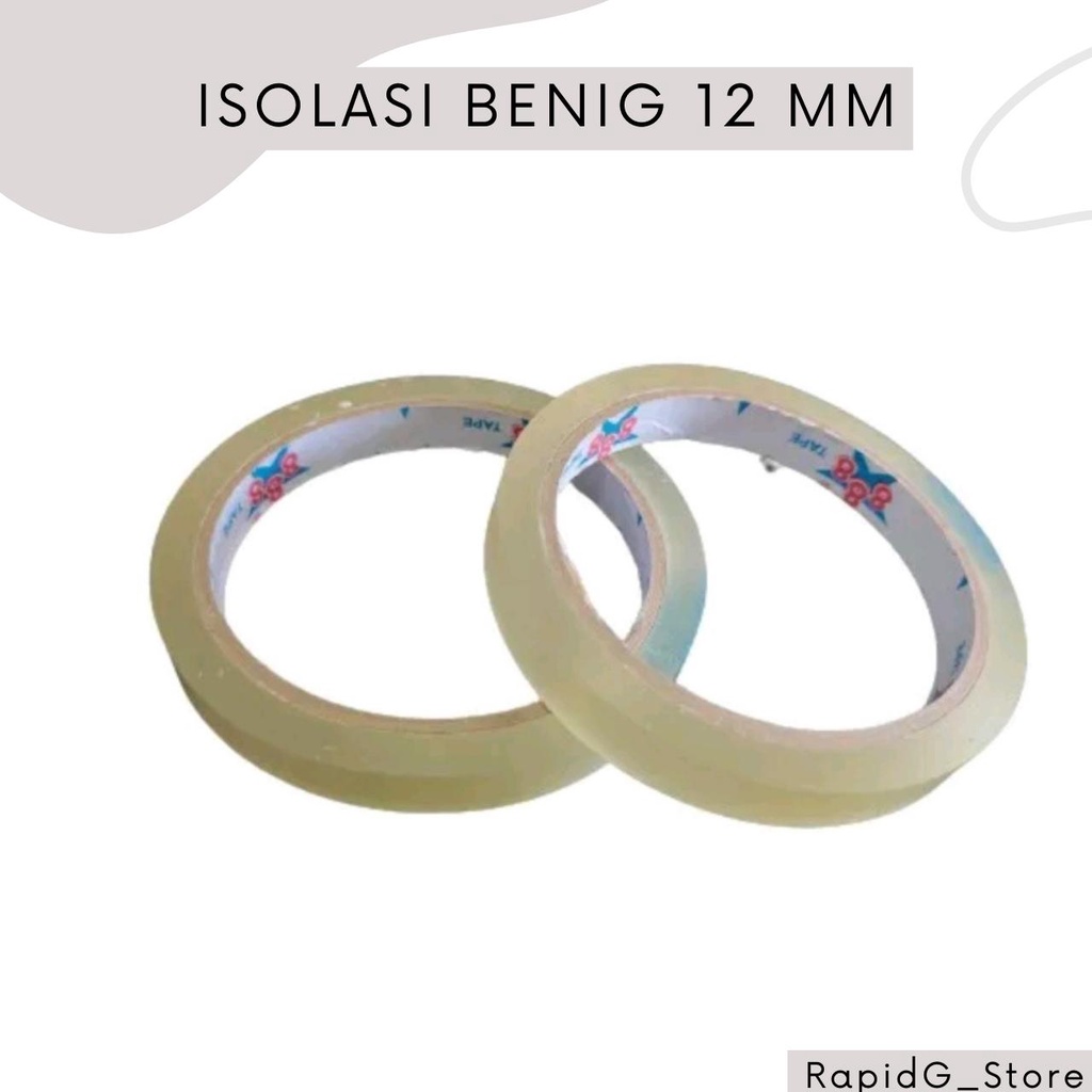 

Isolasi Solatip Solasi Bening 1/2 Inch x 72 Yard (12 MM) Isi 3 Pcs