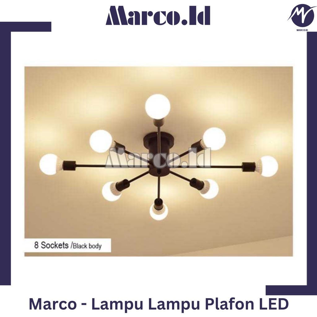 Lampu Lampu Plafon LED Minimalis Retro Cabang 8 E27