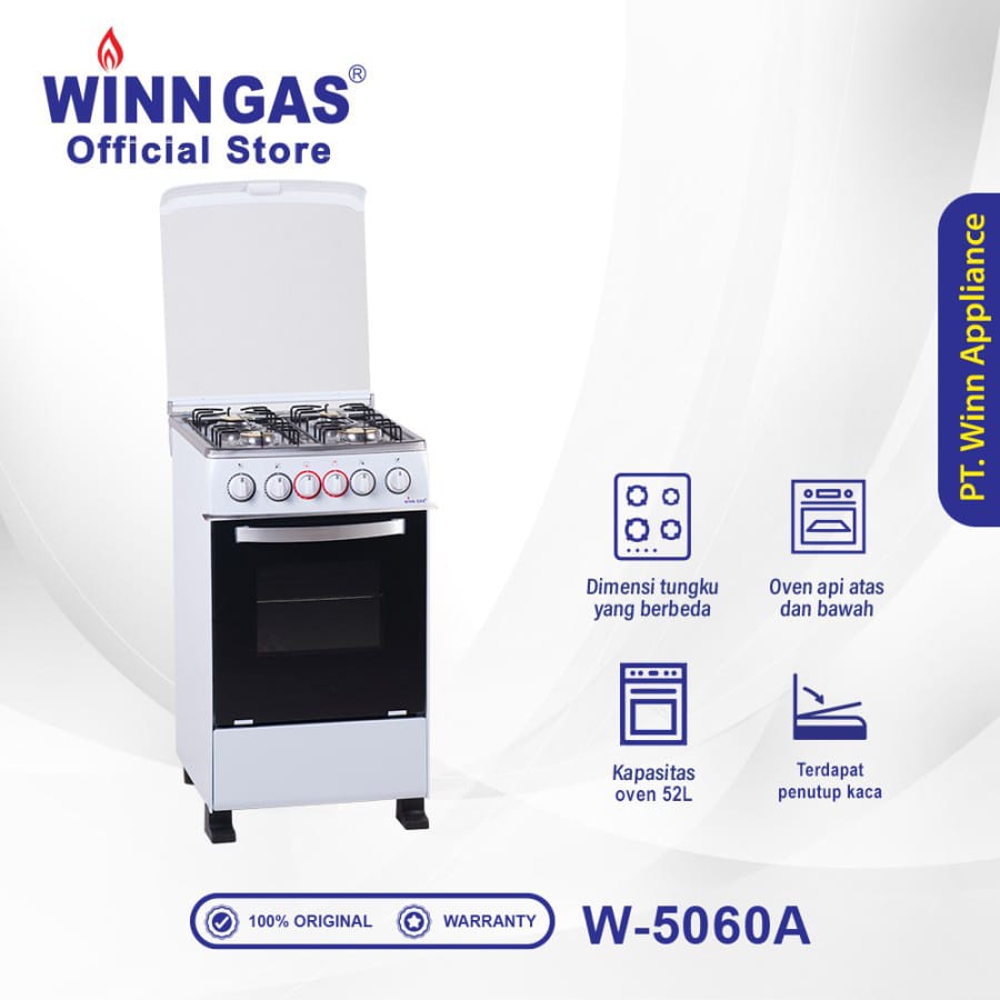 Winn Gas Kompor Freestanding 4 Tungku + Oven Winn Gas 5060 / Kompor + Oven Winn Gas Freestanding 506