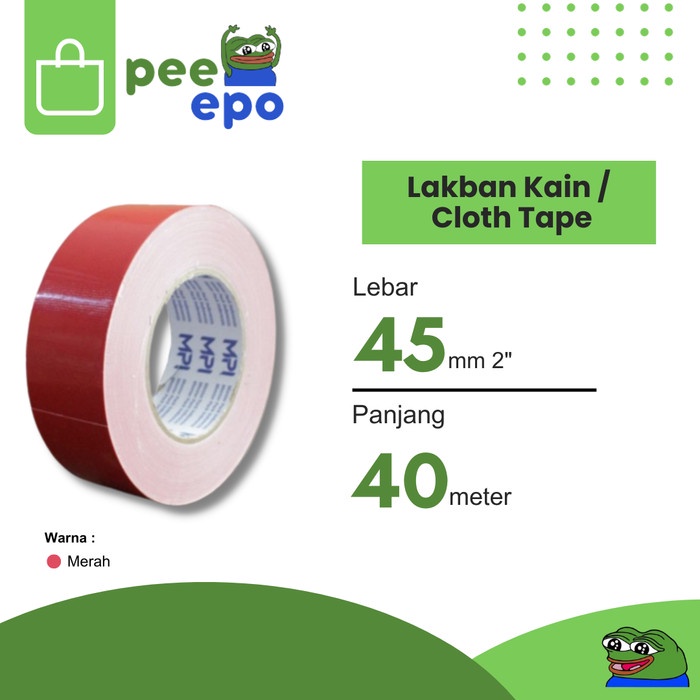 

Lakban Kain / Cloth Tape 45 mm x 40 Meter 2 Inch Merk MPI - Merah