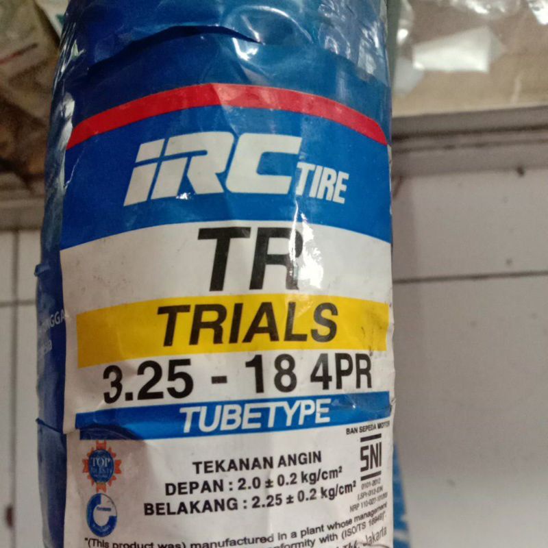 IRC 3.25-18 TR TRIALS BAN LUAR IRC TIRE TUBE TYPE RING 18 325  Ban Motor Semi Trial Trail Tril Trill