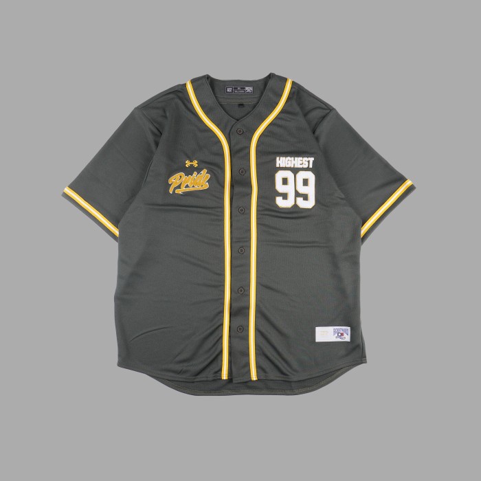 HIGHEST KEMEJA PENDEK PRIA BASEBALL UKURAN BIG SIZE JUMBO PRIA DRYFIT WARNA GREY OLAHRAGA HIGHESTWORLD HGB22