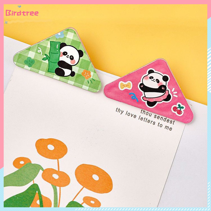 

[Readystock❤️COD]Klip Segitiga Panda Kartun Lucu Klip Kertas Ujian Klip Sudut Buku Pegangan Klip Tiket Data Acrylic Corner Clamp