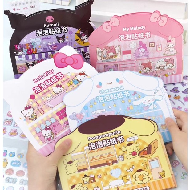 

12 Set Buku DIY Sanrio Kuromi Sticker Book Stiker Aktivitas Dekorasi