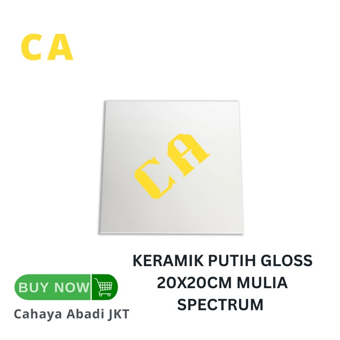 KERAMIK PUTIH GLOSS 20X20CM MULIA SPECTRUM (GOJEK)