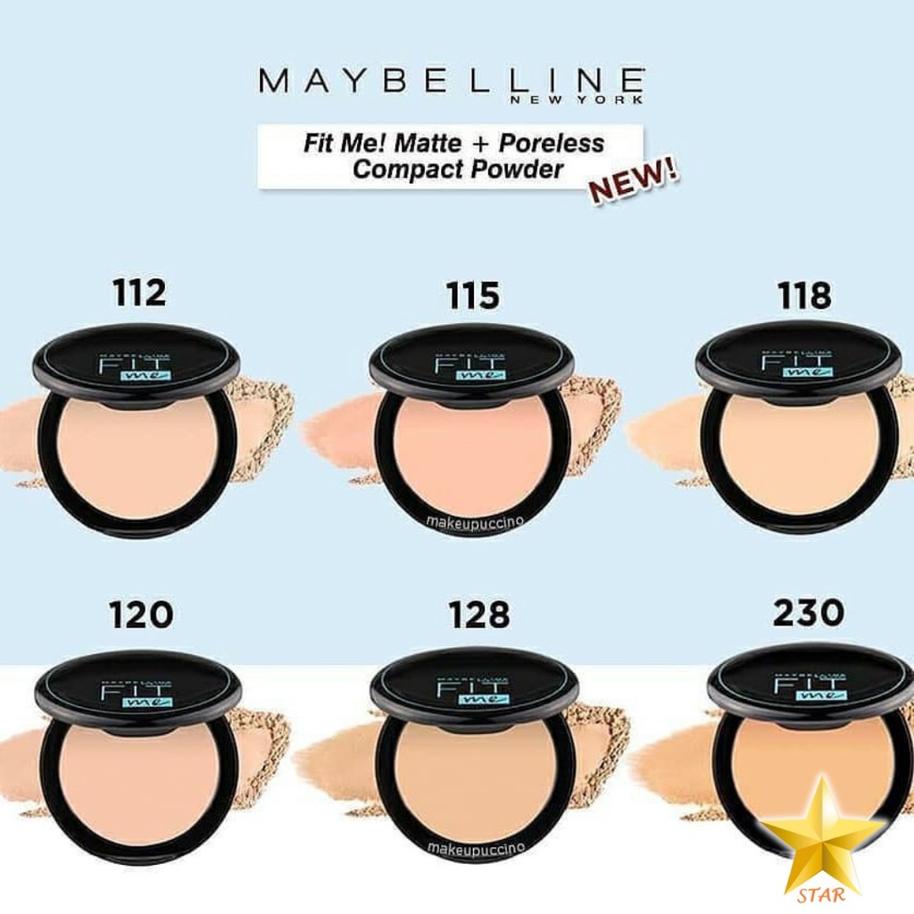 COD ORIGINAL Maybelline Fit Me Matte + Poreless Compact Powder Bedak