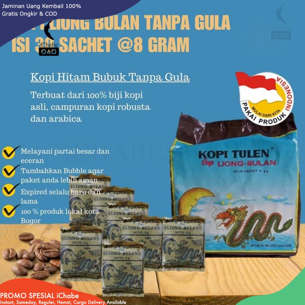 

[BISA COD] DS KOPI LIONG BULAN MINI ISI 30 SACHET 8Gram (TANPA GULA) kopi liong bulan