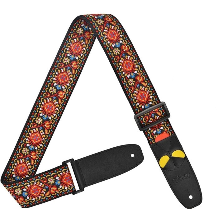 

Amumu CO11J-RD Strap Gitar motif Vintage Red Flower with Pick Holder