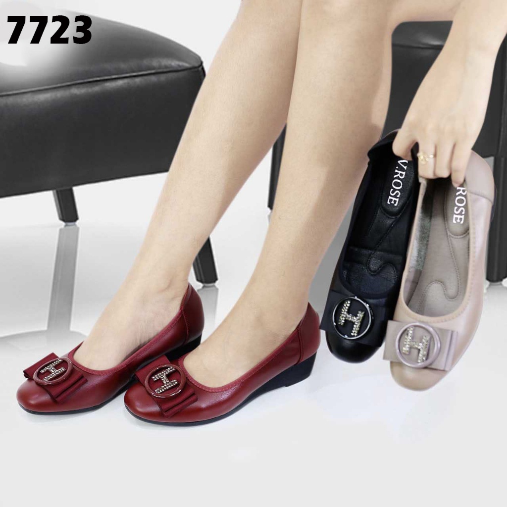 TOP SELLER - (J)(COD)  Sepatu Wedges Wanita Kulit Import J7723 Sepatu Pesta Import Wanita Sepatu Ker