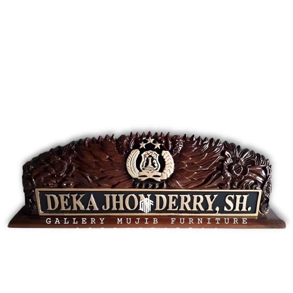 Papan Nama Meja Kantor DPRD Kejaksaan Ukir kayu Jati Asli JEPARA