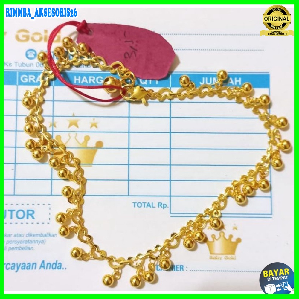 3214 Gelang Kaki India Emas Asli Dapat Surat Dari Bisa COD