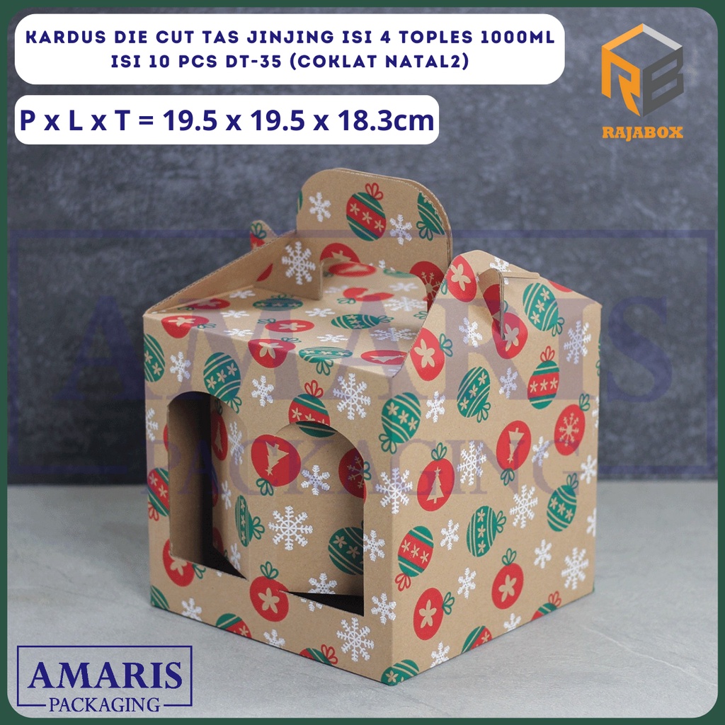 

DT-35 Kardus Die Cut Tas Jinjing Isi 4 Toples Jar (UKURAN TOPLES 9CM DAN TINGGI 17.5CM) RajaBox
