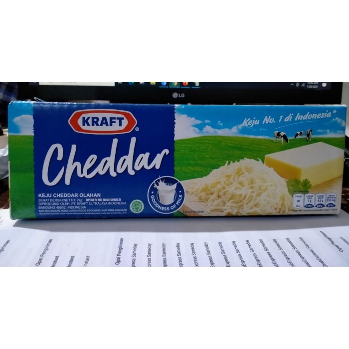 

[Big Sale] Keju Kraft Cheddar 2kg - Khusus Gosend Grab Only