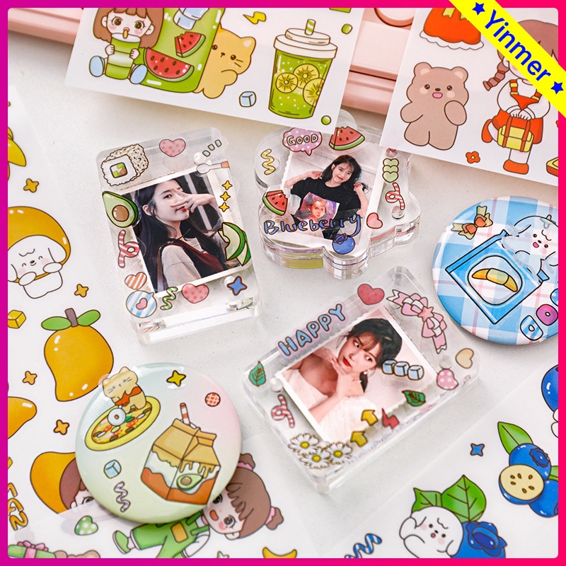 

COD✨Ins Creative Cute,Happy Girl Hand Ledger Stiker,Siswa Kartun Album,Diy Dekorasi Sticker-Yinmer