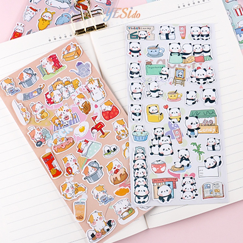 

COD✨ Stiker buku pegangan alat tulis hewan kartun hadiah album stiker dekoratif DIY-YES