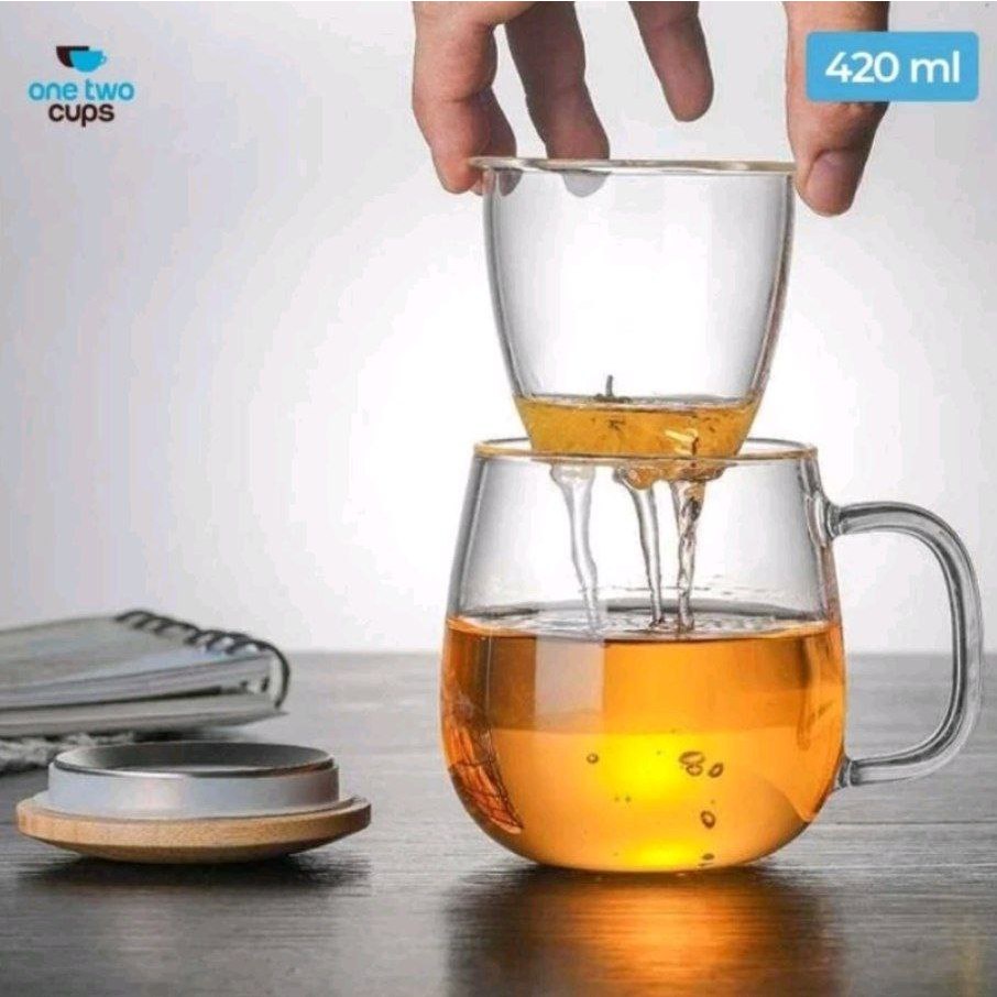 Tea Pot Infuser/Gelas Cangkir Teh Tea Cup Mug with Infuser | MC