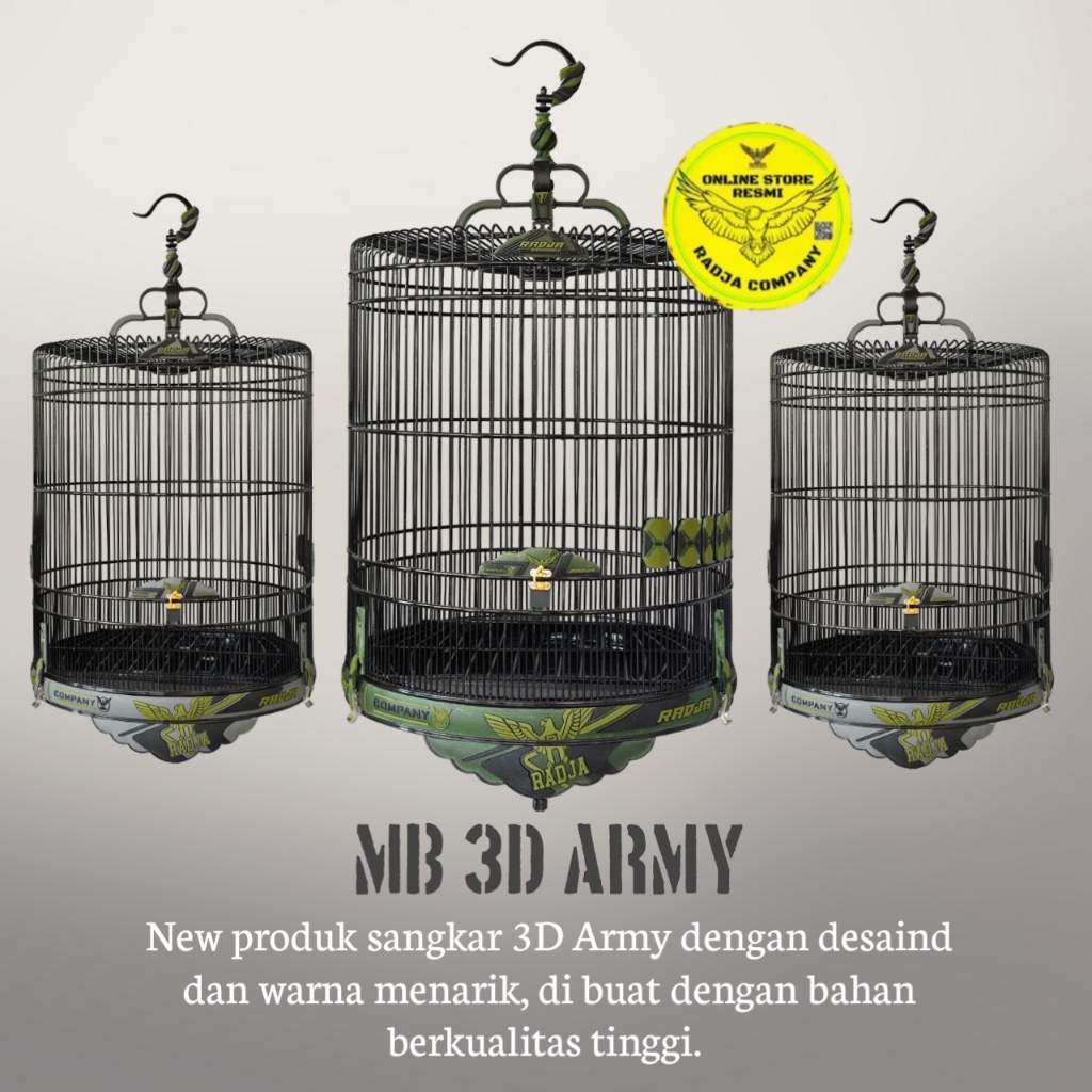 SANGKAR MURAI 3D ARMY RADJA COMPANY SANGKAR BURUNG MURAI CARBON NO.2 BERKUALITAS