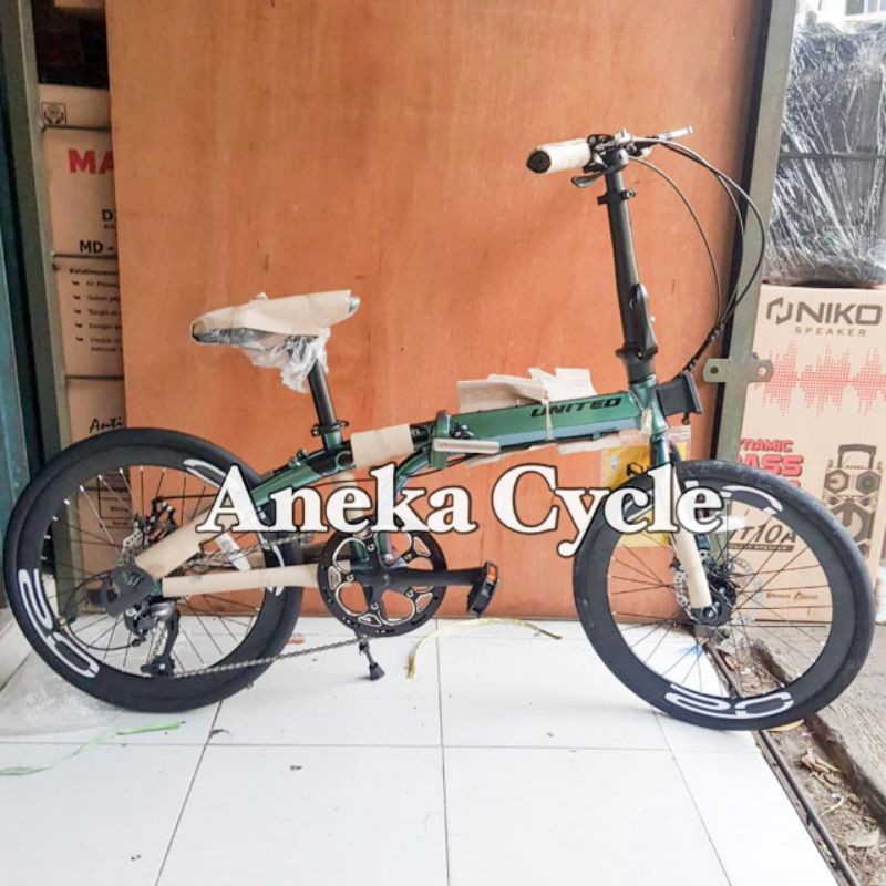 Sepeda Lipat Dewasa Folding Bike United Cora 20 9 Speed Alloy Shimano Sepeda Lipat Murah United