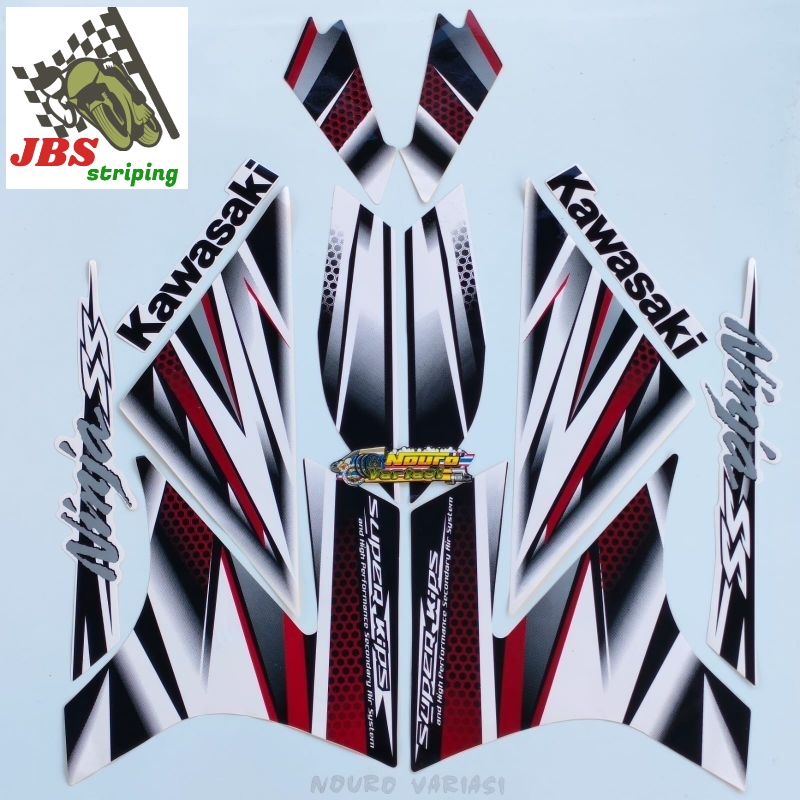Striping ninja ss stiker kawasaki ninja ss 2013 putih Lis merah