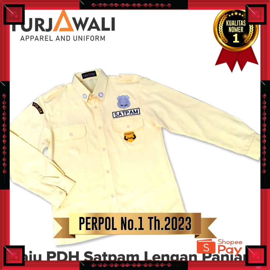 12.12 SERAGAM SALE / Seragam PDH Satpam Krem Lengan Panjang Terbaru 2023 / Seragam Satpam Krem Lenga