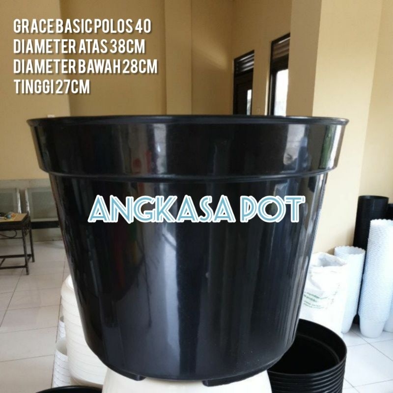 BASIC POLOS size 40 HITAM pot bunga buah jumbo besar ukuran 40 Pot Besar
