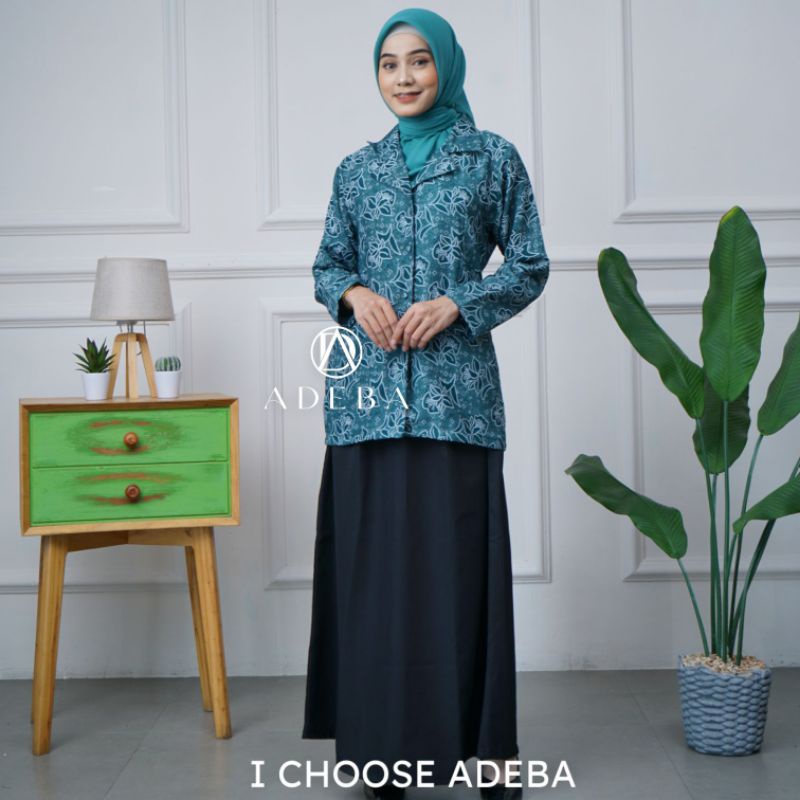 BAJU SERAGAM BATIK PKK WANITA TERBARU (hijau tosca) - BY ADEBA